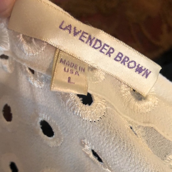 Lavender Brown Eyelet Top - Picture 7 of 7